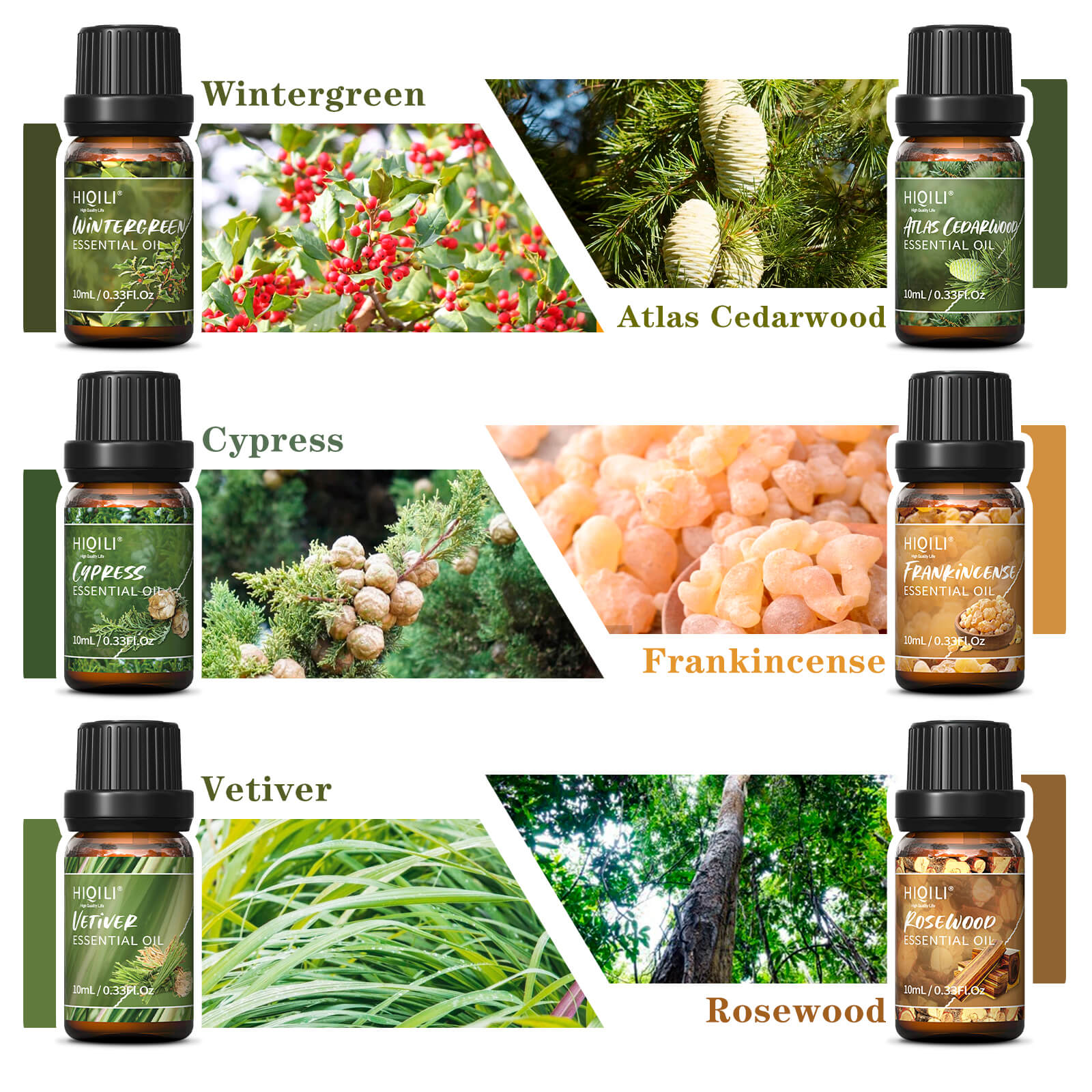 HIQILI Woodsy Essential Oil Set 6x10ml